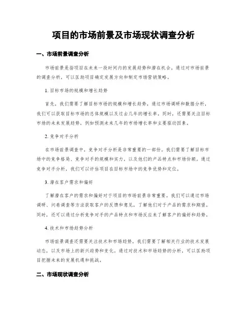 项目的市场前景及市场现状调查分析