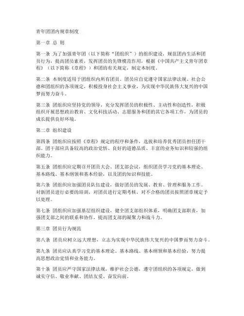 青年团团内规章制度