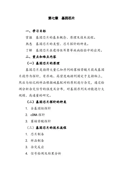 第七章 基因芯片 学习小结