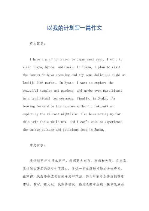 以我的计划写一篇作文