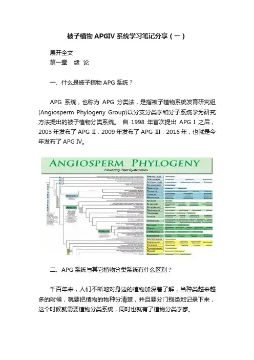 被子植物APGIV系统学习笔记分享（一）