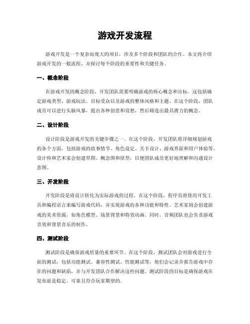 游戏开发流程