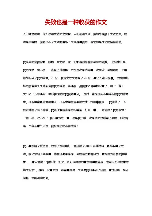 失败也是一种收获的作文