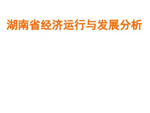 湖南省经济运行与发展分析ppt课件