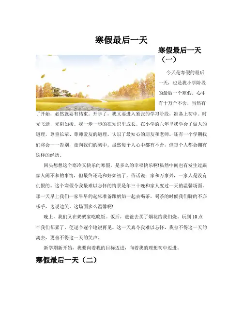 寒假最后一天(共10篇)