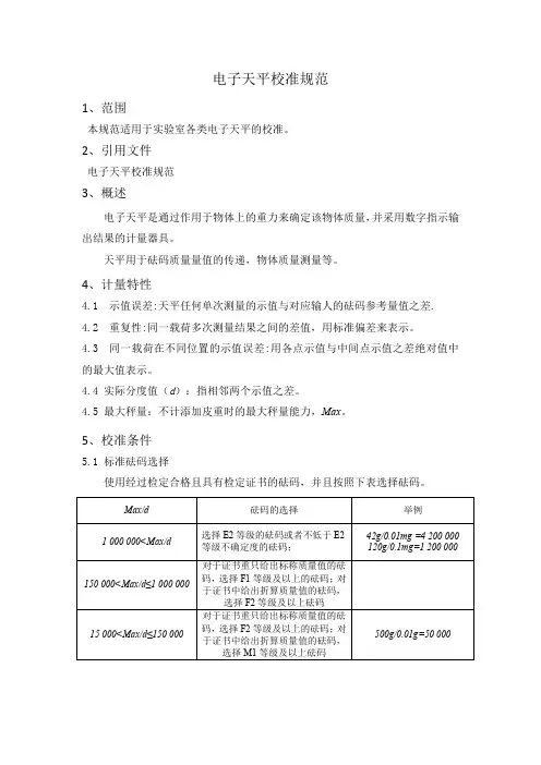 电子天平校准规范