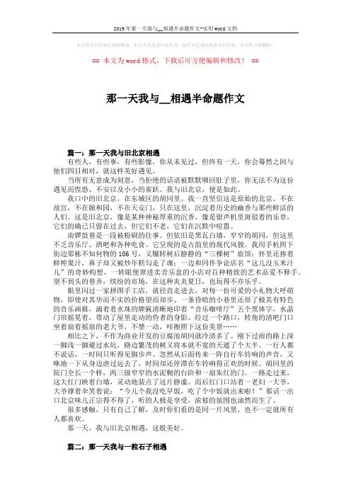 2019年那一天我与__相遇半命题作文-实用word文档 (4页)