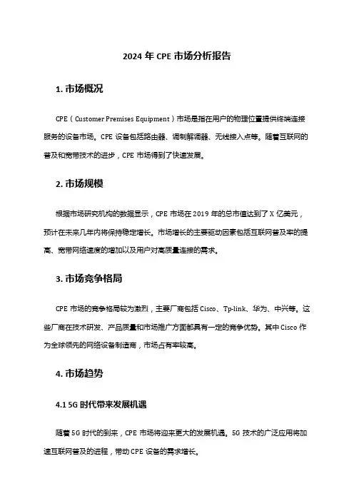 2024年CPE市场分析报告
