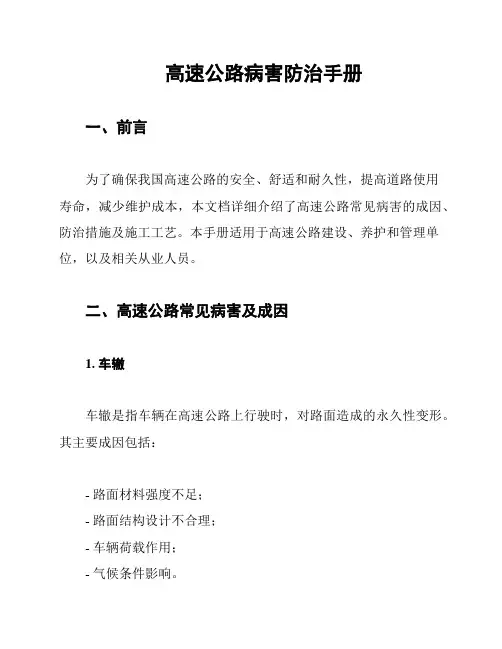 高速公路病害防治手册