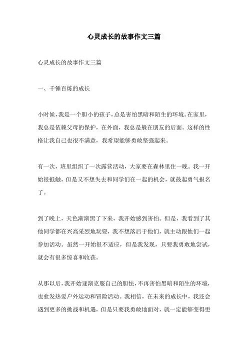 心灵成长的故事作文三篇