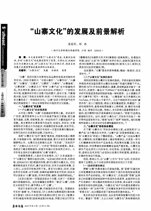 “山寨文化”的发展及前景解析