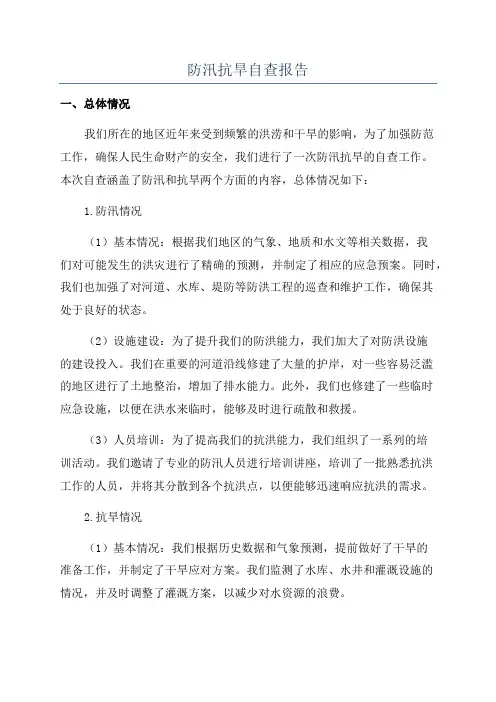 防汛抗旱自查报告