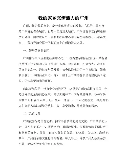 我的家乡充满活力的广州