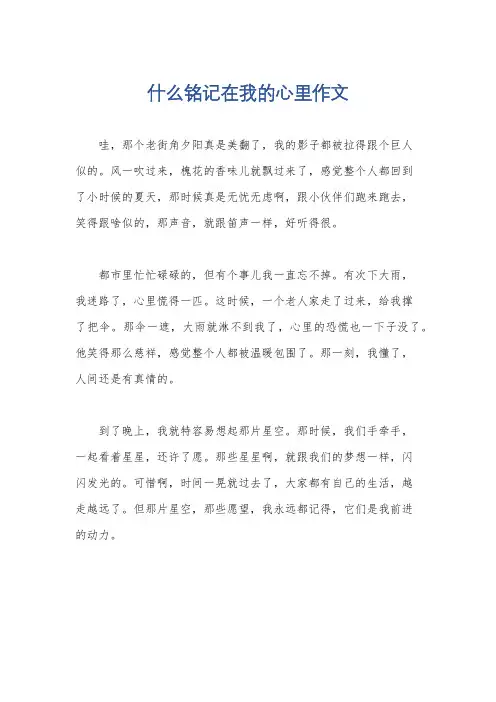 什么铭记在我的心里作文