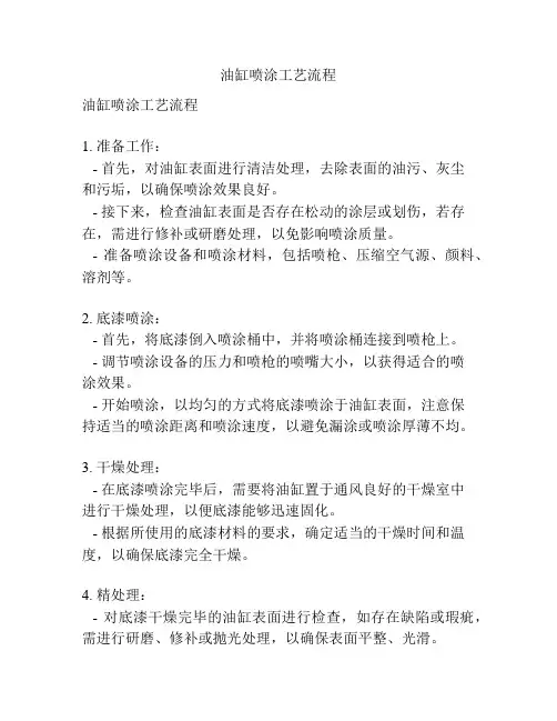 油缸喷涂工艺流程