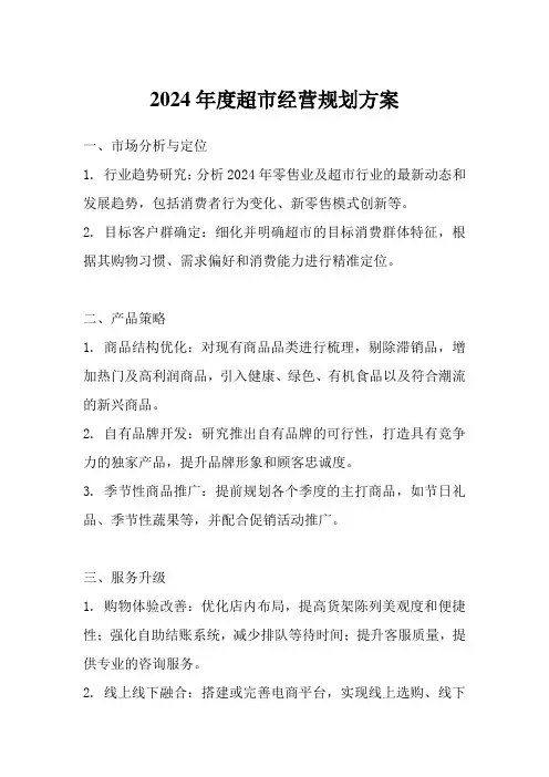 2024年度超市经营规划方案