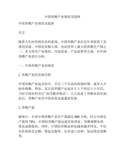 中国养鹅产业现状及趋势