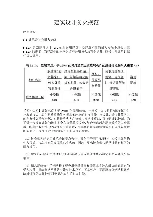 建筑设计防火规范-建筑分类和耐火等级