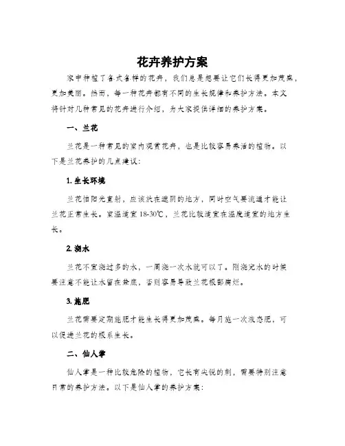 花卉养护方案