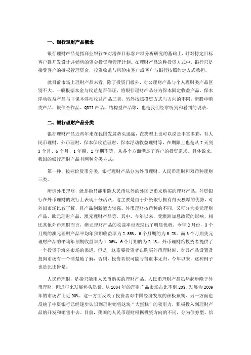 银行理财产品