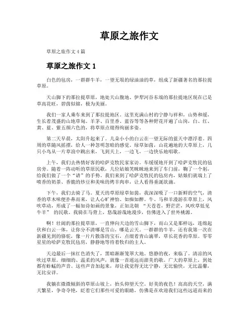 草原之旅作文