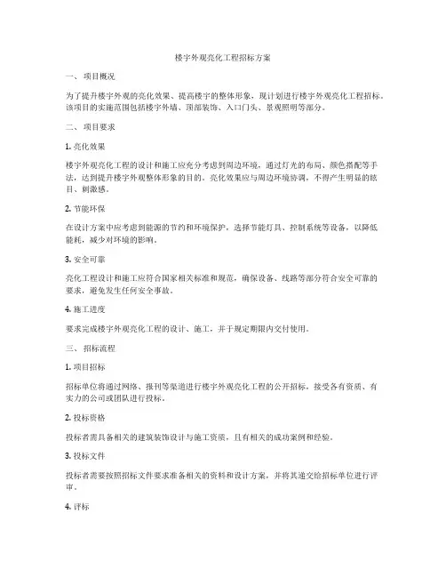 楼宇外观亮化工程招标方案