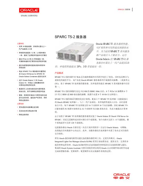 oracle  T5-2 小型机 白皮书