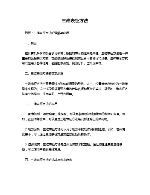 三维表征方法