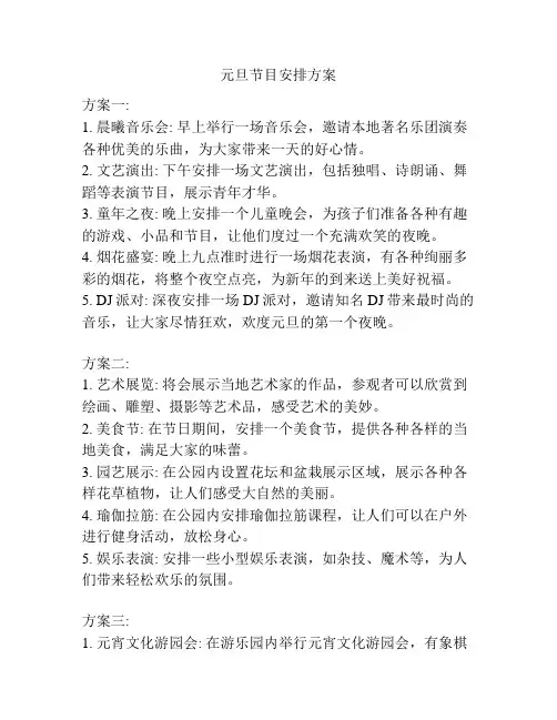 元旦节目安排方案