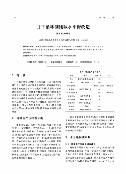 井下循环制纯碱水平衡改造