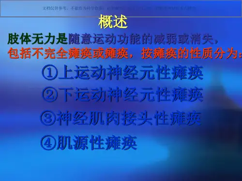 肢体无力和麻木课件