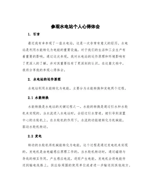 参观水电站个人心得体会