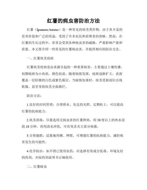 红薯的病虫害防治方法