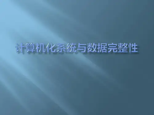 计算机化系统与数据完整性  ppt课件