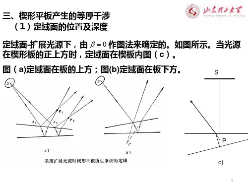 物理光学第十二章 第四节 平板的双光束干涉(楔形平板产生的等厚干涉、斐索干涉仪和迈克尔逊干涉仪)