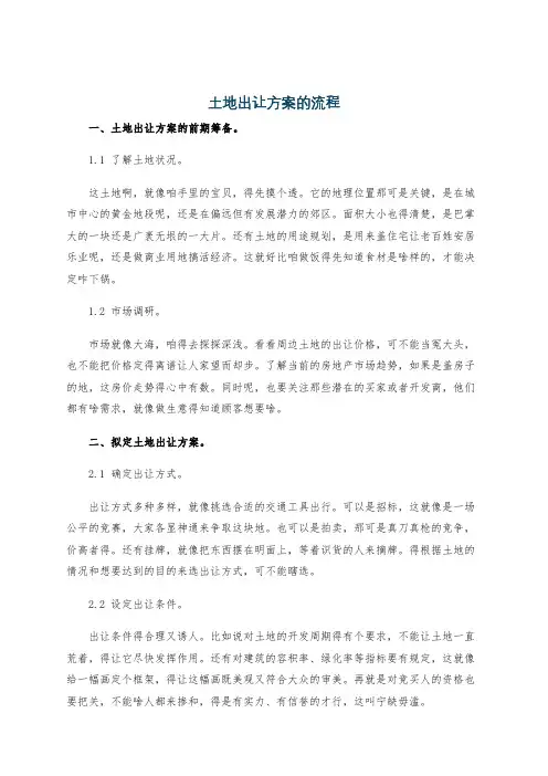 土地出让方案的流程