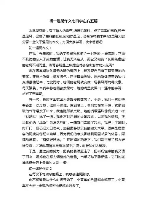 初一遇见作文七百字左右五篇