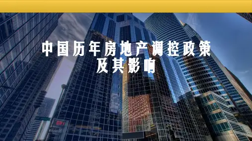 历年房地产调控