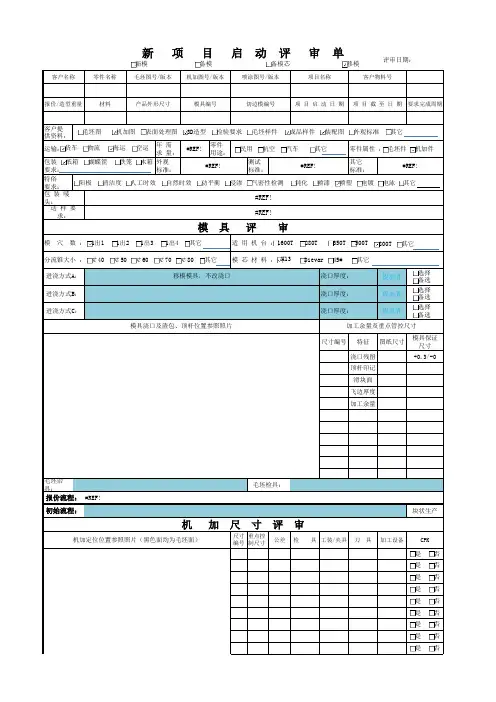 新产品启动评审记录单