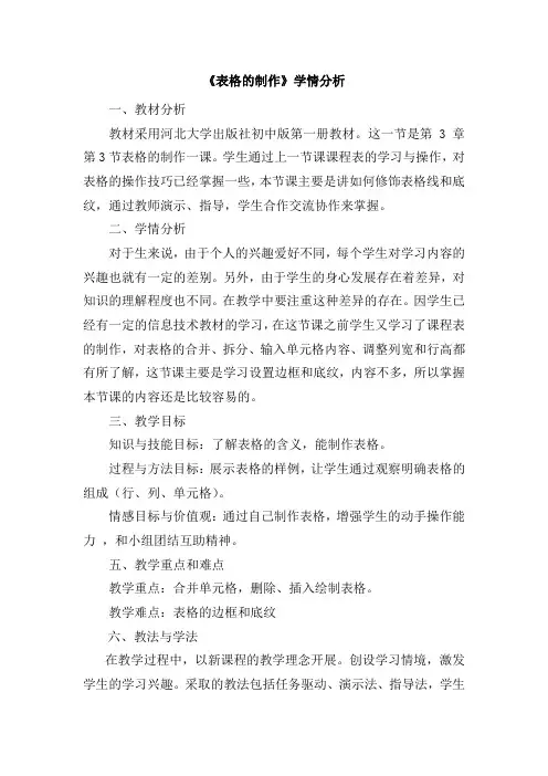 中学信息技术-A1技术支持的学情分析-教学设计+学情分析【微能力认证获奖作品】