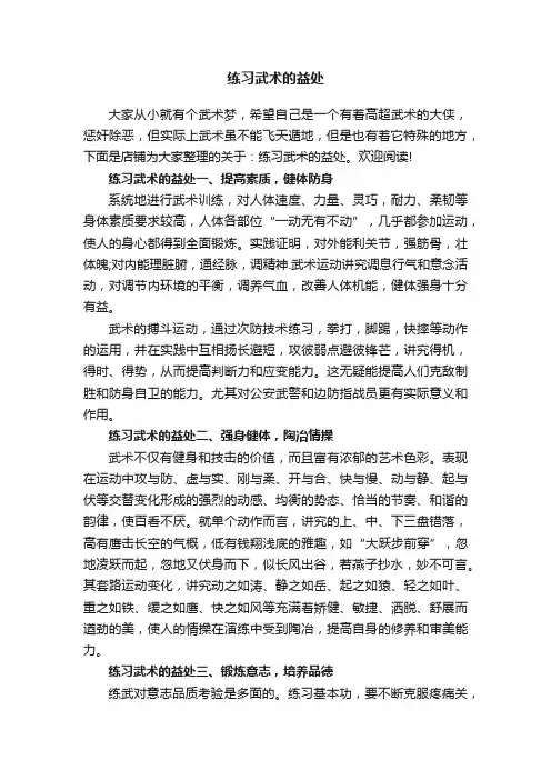 练习武术的益处