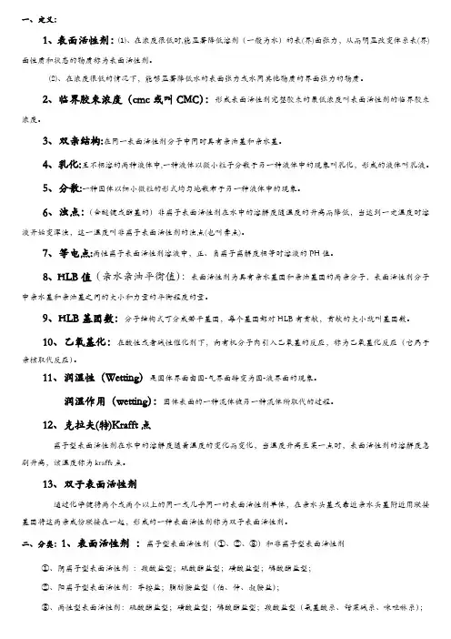 表面活性剂