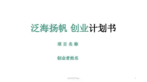 syb创业计划书ppt课件