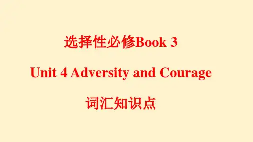Unit 4 Adversity and Courage高中英语人教版(2019)选择性必修第三册