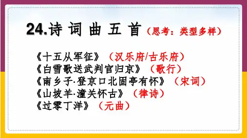 部编版九下语文《诗词曲五首》课件PPT