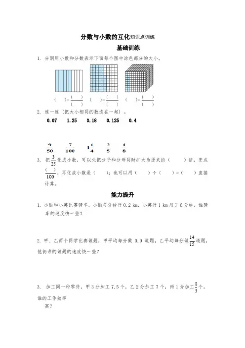 分数与小数的互化知识点训练