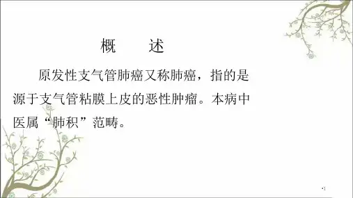 讲课原发性支气管肺癌课件
