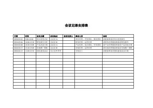 会议记录安排表