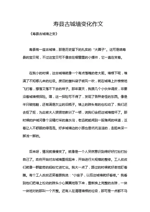 寿县古城墙变化作文