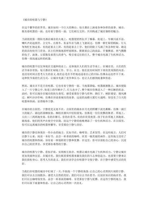 城市的喧嚣与宁静